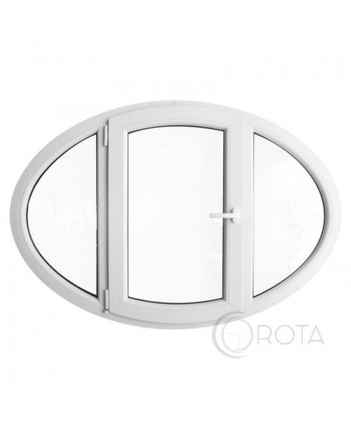 Oval Window 1400x1000mm TURN Casement White Ellipse uPVC