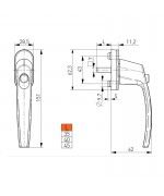 Universal Aluminium Window Handle with Lock Button