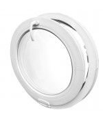 Round Window TILT White with Estetic 3D Hinge uPVC Hopper Porthole