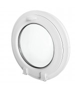 Round Window TILT White with Duoline Hinges uPVC Hopper Porthole