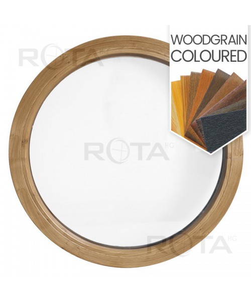 Round Window FIXED Woodgrain Coloured Circular uPVC Porthole Round Window FIXED Woodgrain Coloured Circular uPVC Porthole