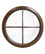 Round Window FIXED Woodgrain Coloured with Glazing Bars Circular uPVC Round Window FIXED Woodgrain Coloured with Glazing Bars Circular uPVC