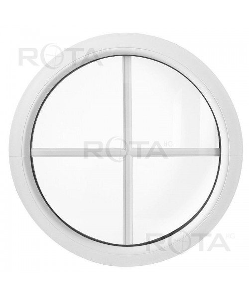 Round Window FIXED White Circular uPVC Porthole with Glazing Bars
