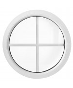 Round Window FIXED White Circular uPVC Porthole with Glazing Bars