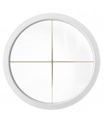 Round Window FIXED White Circular uPVC Porthole with Glazing Bars