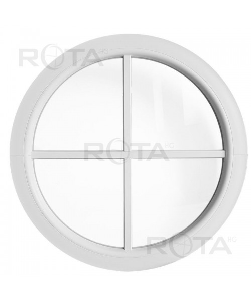 Round Window FIXED White with Glued-on Muntin Bars uPVC Circular  Round Window FIXED White with Glued-on Muntin Bars uPVC Circular
