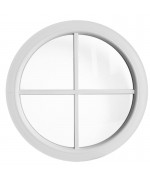 Round Window FIXED White with Glued-on Muntin Bars uPVC Circular  Round Window FIXED White with Glued-on Muntin Bars uPVC Circular