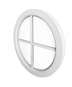 Round Window FIXED White with Glued-on Muntin Bars uPVC Circular  Round Window FIXED White with Glued-on Muntin Bars uPVC Circular
