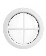 Round Window FIXED White with Glued-on Muntin Bars uPVC Circular  Round Window FIXED White with Glued-on Muntin Bars uPVC Circular