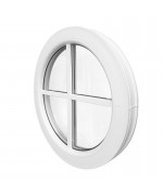 Round Window FIXED White with Glued-on Muntin Bars uPVC Circular  Round Window FIXED White with Glued-on Muntin Bars uPVC Circular