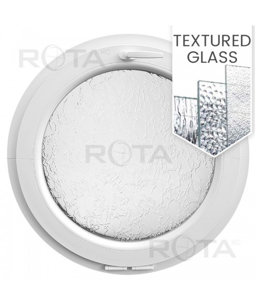 Round Window TILT White Circular Hopper uPVC Textured Glass