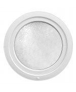Round Window TILT White Circular Hopper uPVC Textured Glass
