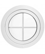 Round Window TILT White Circular uPVC Hopper with Glazing Bars
