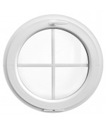 Round Window TILT White Circular uPVC Hopper with Glazing Bars