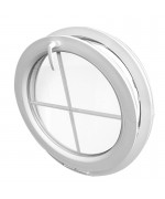 Round Window TILT White Circular uPVC Hopper with Glazing Bars
