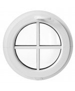 Round Window TILT White Hopper uPVC with glued-on Muntins Round Window TILT White Hopper uPVC with glued-on Muntins