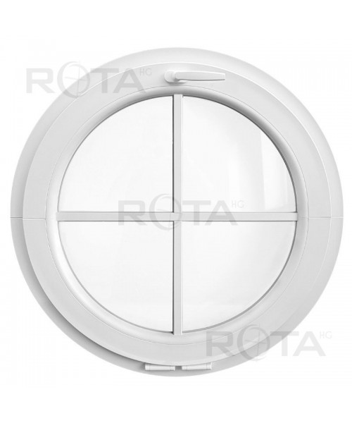Round Window TILT White Hopper uPVC with glued-on Muntins Round Window TILT White Hopper uPVC with glued-on Muntins