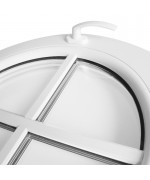 Round Window TILT White Hopper uPVC with glued-on Muntins Round Window TILT White Hopper uPVC with glued-on Muntins