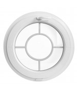 Round Window TILT White CircularHopper uPVC with decorative muntins