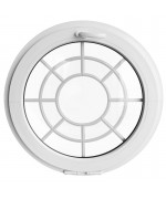 Round Window TILTED White Circular uPVC with decorative muntins