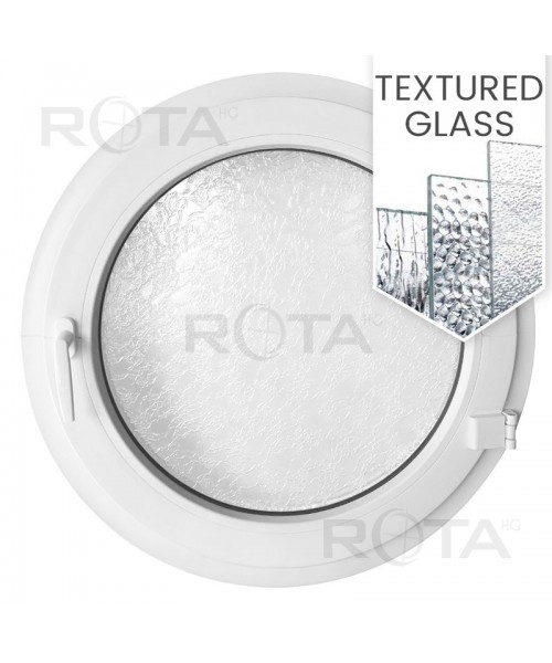 Round Window TURN White Circular Casement uPVC Textured Glass