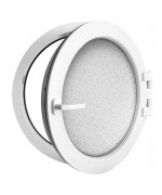Round Window TURN White Circular Casement uPVC Textured Glass