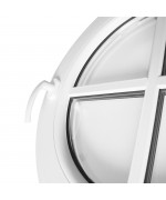 Round Window TURN White Casement uPVC with glued-on Muntin bars