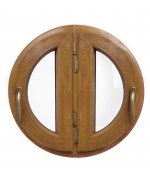 Round Window TWIN Casement Coloured Woodgrain Effect Circular uPVC 