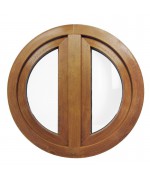 Round Window TWIN Casement Coloured Woodgrain Effect Circular uPVC 