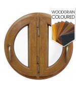 Round Window TWIN Casement Coloured Woodgrain Effect Circular uPVC 