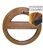 Round Window TILT + FIXED Coloured Woodgrain Circular Hopper PVC