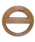 Round Window TILT + FIXED Coloured Woodgrain Circular Hopper PVC