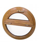 Round Window TILT + FIXED Coloured Woodgrain Circular Hopper PVC