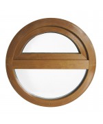 Round Window TILT + FIXED Coloured Woodgrain Circular Hopper PVC