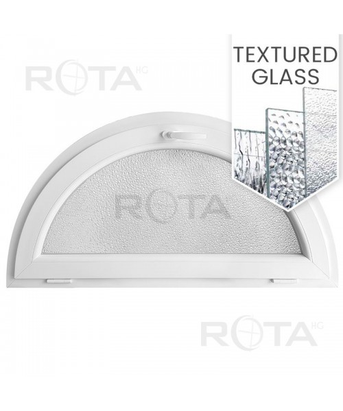 Half Round Window TILT White Half-circle Hopper uPVC Textured Glass