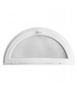 Half Round Window TILT White Half-circle Hopper uPVC Textured Glass
