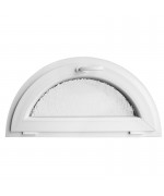 Half Round Window TILT White Half-circle Hopper uPVC Textured Glass