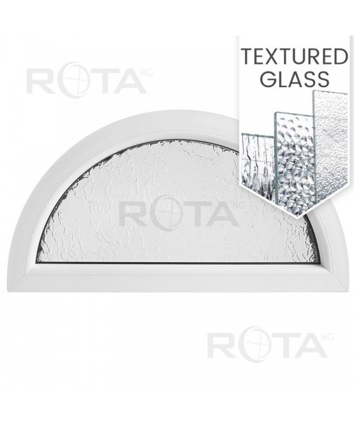 Half Round Window FIXED White uPVC Half-Circle Textured Glass