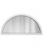 Half Round Window FIXED White uPVC Half-Circle Textured Glass