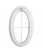 Oval Window TILT White Hopper Ellipse with Muntins uPVC VERTICAL