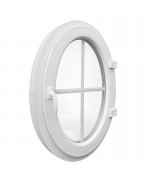 Oval Window TURN White Casement Ellipse uPVC VERTICAL with Muntins