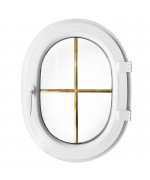 Oval Window TURN White Casement Ellipse uPVC VERTICAL with Muntins