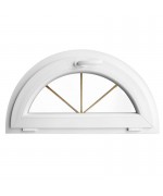 Half Round Window TILT White Half-circle Hopper uPVC with Muntins Half Round Window TILT White Half-circle Hopper uPVC with Muntins