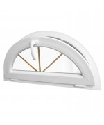 Half Round Window TILT White Half-circle Hopper uPVC with Muntins Half Round Window TILT White Half-circle Hopper uPVC with Muntins