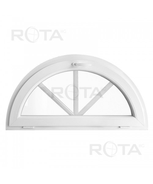 Half Round Window TILT White Half-circle Hopper uPVC with Muntins Half Round Window TILT White Half-circle Hopper uPVC with Muntins