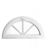Half Round Window TILT White Half-circle Hopper uPVC with Muntins Half Round Window TILT White Half-circle Hopper uPVC with Muntins