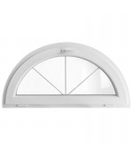 Half Round Window TILT White Half-circle Hopper uPVC with Muntins Half Round Window TILT White Half-circle Hopper uPVC with Muntins