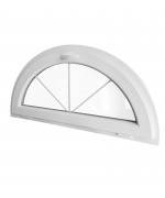 Half Round Window TILT White Half-circle Hopper uPVC with Muntins Half Round Window TILT White Half-circle Hopper uPVC with Muntins