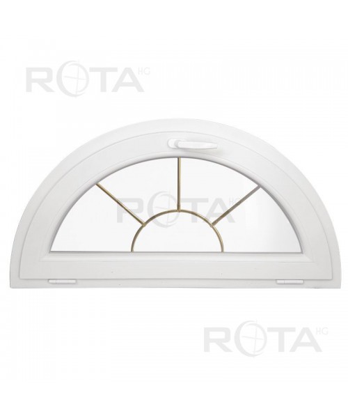 Half Round Window TILT White uPVC Golden Glazing Bars