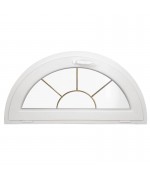 Half Round Window TILT White uPVC Golden Glazing Bars